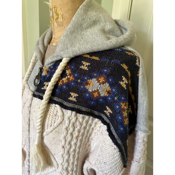 Free People Capture The Moment Confetti Hooded Zip Up Cardigan Coat Womens z S - Picture 10 of 14